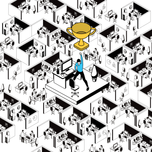 Rogue Randy raising his hand in triumph